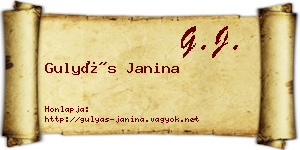 Gulyás Janina névjegykártya