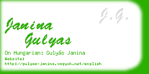 janina gulyas business card