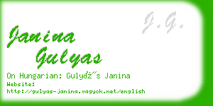 janina gulyas business card